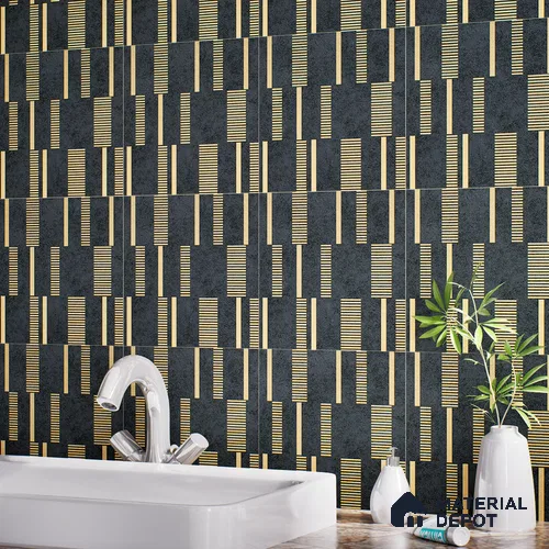 Highlighter Tiles  Tile TL 07251 C Plana 8013 GLM (Gold) 1 ft x 1 ft Ceramic Matte Finish - 9 mm  | 2 mm Spacer is Mandatory